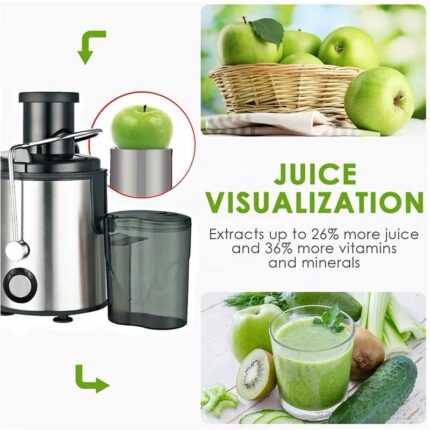 SILVER LOVE STAINLESS STEEL JUICE EXTRACTOR 
1500W 
CUP CAPACITY 1200ML